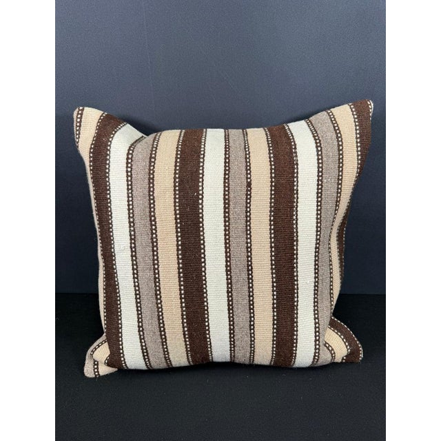 Turkish Hemp Pillow Cushion Natural Beige Brown Cushion Cover 20x20 For Sale - Image 4 of 4