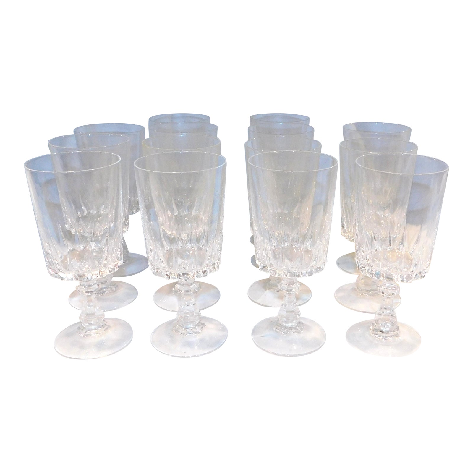 Vintage Mid 20th Century Crystal Water Glasses Set of 14 Chairish