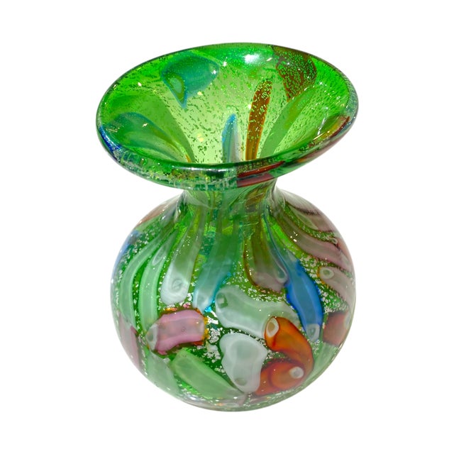 Murano Arte Vetraria Muranese AVeM Hand Blown Tutti Frutti Art Glass Vase For Sale - Image 11 of 15