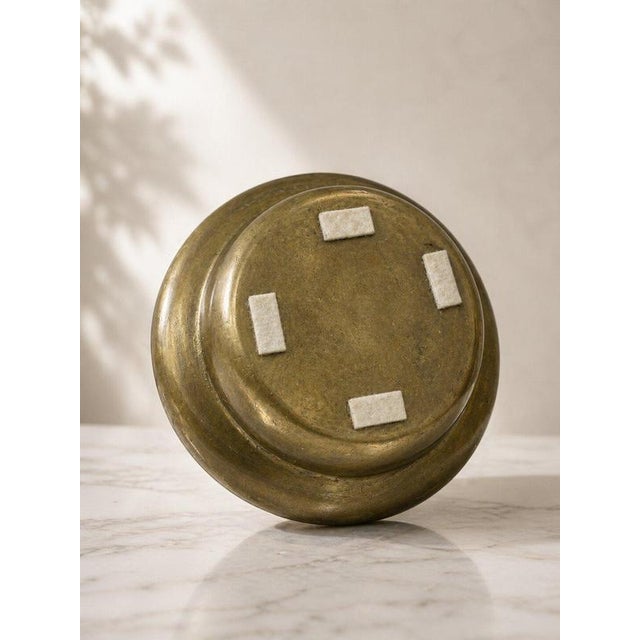 Antique 18th Century Swedish Bronze Bowl with Engraved Initials For Sale - Image 6 of 9