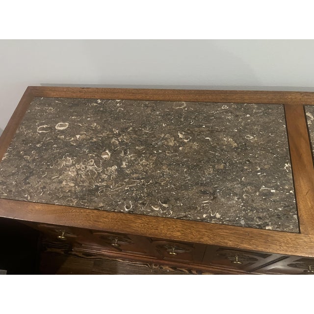 Henredon Credenza With Marble Top – Mid-Century Modern For Sale In Richmond - Image 6 of 12