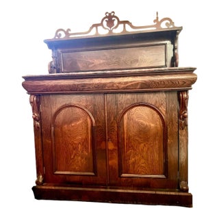 Large Victorian Mahogany & Rosewood Server Sideboard Chiffonier Buffet Turn of the Century For Sale