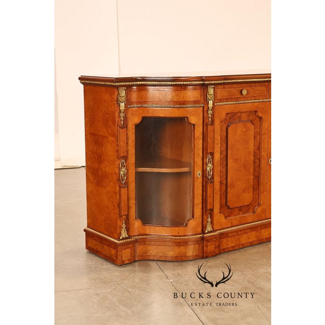 Italian Neoclassical Style Burl Wood Sideboard Credenza For Sale - Image 17 of 18