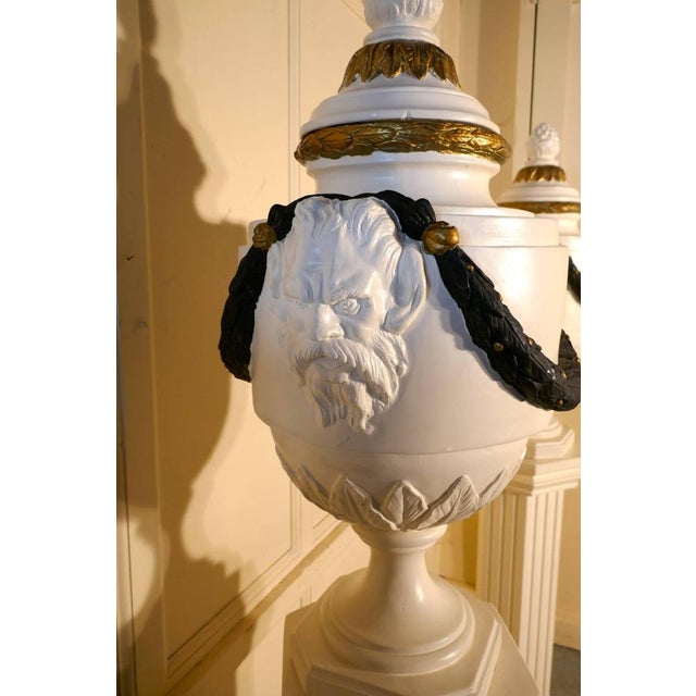 1950s French Urns Column Pedestals, 1950, Set of 2 For Sale - Image 5 of 9