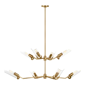 Thomas O'Brien by Visual Comfort Studio Mezzo 8-Light Grand Chandelier in Burnished Brass