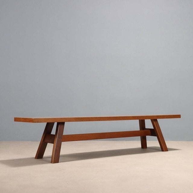 Brown Bench by Michelucci for Poltronova Torbecchia, Italy, 1960s For Sale - Image 8 of 9