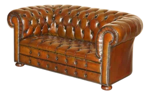 Chesterfield Two-Seater Sofa in Brown Leather, 1920s