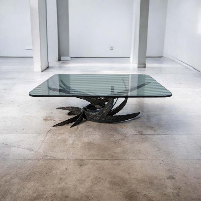 1972 Silas Seandel Brutalist Torch-Cut Iron and Glass Coffee Table For Sale - Image 18 of 18