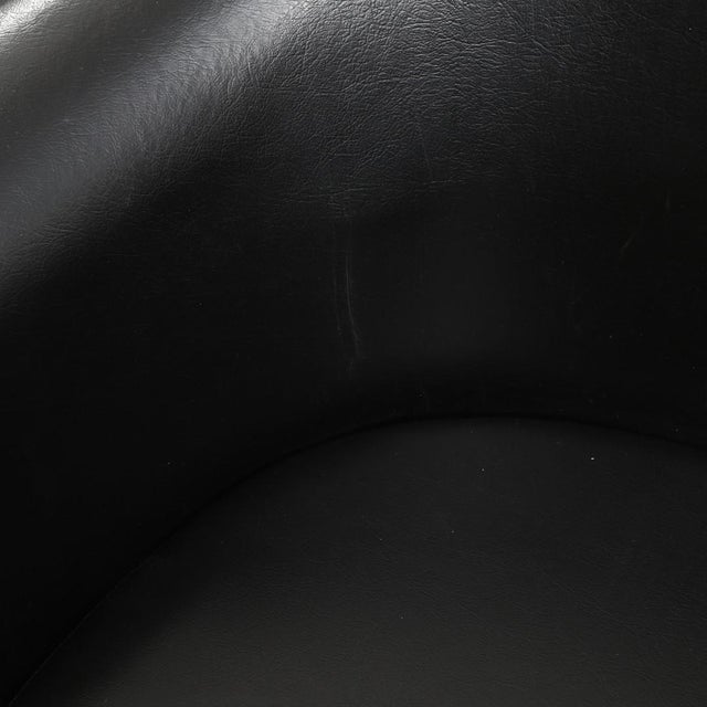 Vintage Swivel Chairs in Black Synthetic Leather with Chrome Bases, 1990, Set of 2 For Sale - Image 10 of 12