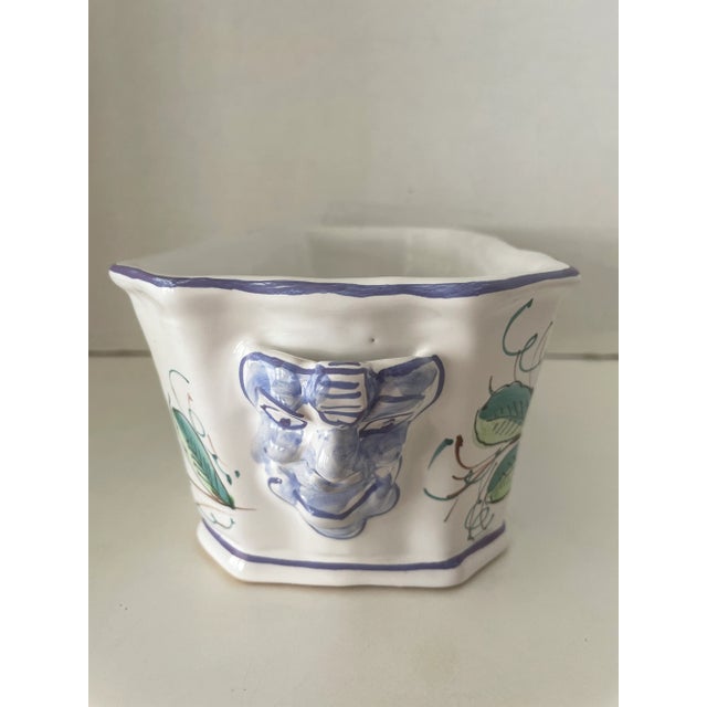 Vintage 1950s Ceramic Hand Painted Planter by Castelli & Signed by Artist L. Pardi, Italy For Sale In Phoenix - Image 6 of 7