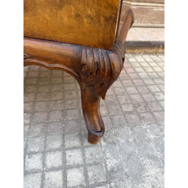 Brown Art Deco Italian Bedside Tables with Marble Top, 1940, Set of 2 For Sale - Image 8 of 10
