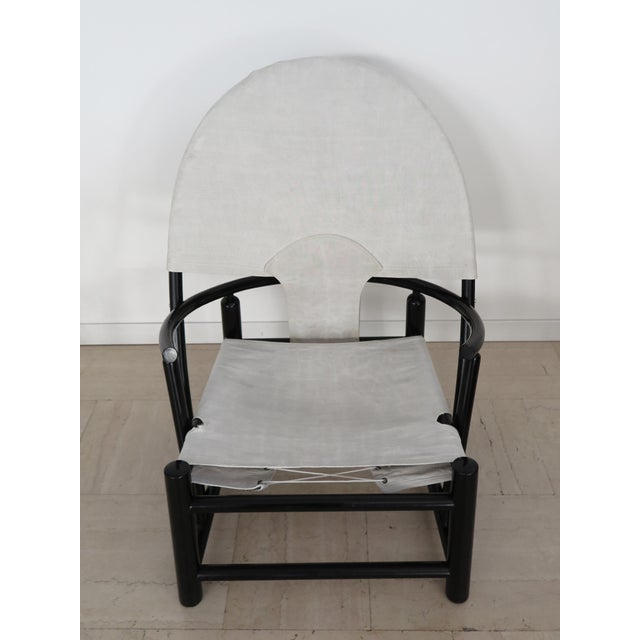 Black G23 Hoop Armchair attributed to Piero Palange and Werther Toffoloni for Germa, Italy, 1970s For Sale - Image 8 of 16
