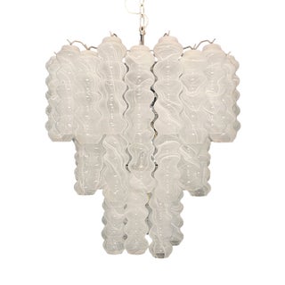 Large Murano Glass 3-Tier Tube Chandelier, 1990s For Sale
