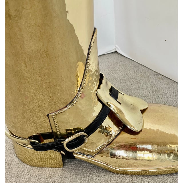 Brass Boot Umbrella Stand, 1950s, Made in England For Sale In West Palm - Image 6 of 17