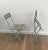 Gray Zanotta, Grey Leather and White Lacquered Metal Folding Chairs, Italian - A Pair For Sale - Image 8 of 13