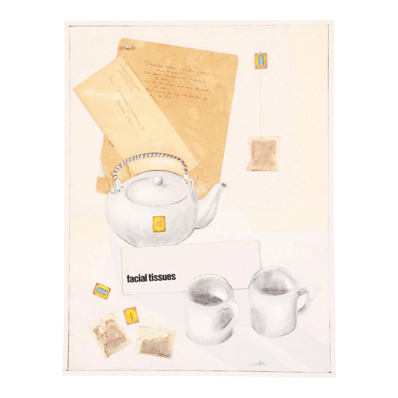 Mid Century Modernist Mixed Media on Canvas by Doris M. Carter