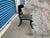 Mid century style dining chair. The Klismos style dining chair is made of alder with a matte black finish. The straps are...