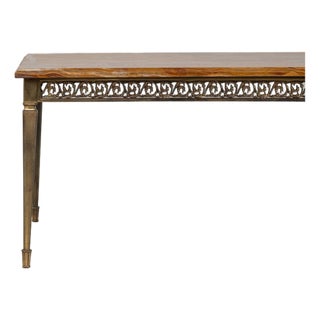19th Century France Louis XVI Brown Wood Coffee Table For Sale