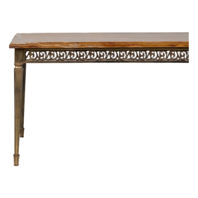 19th Century France Louis XVI Brown Wood Coffee Table For Sale