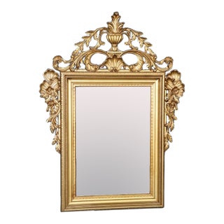 French Louis XV Style Gilded Beveled Glass Mirror For Sale