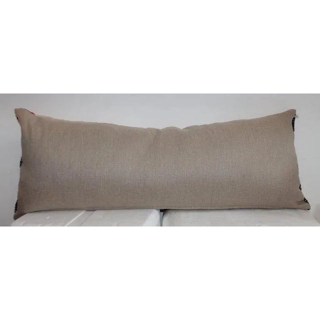 Rustic 1930s Wool Woven Bolster Pillow For Sale - Image 3 of 5