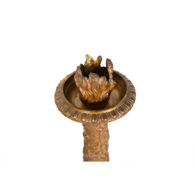 19th Century 19th Century Pair of Italian Grand Tour Antique Bronze Candlesticks For Sale - Image 5 of 18