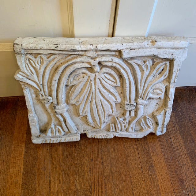 Beige Vintage Carved Resin Wall Panel For Sale - Image 8 of 9
