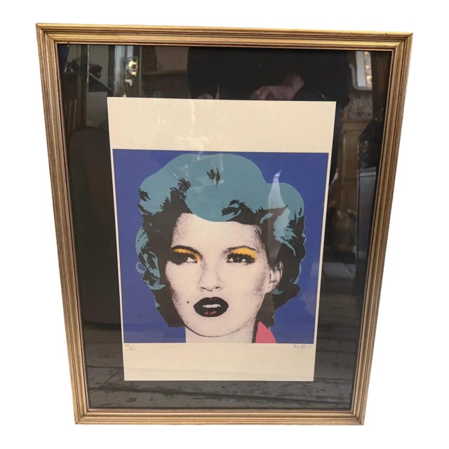 21st Century Framed Kate Moss 30/60 Numbered Lithography by Banksy For Sale