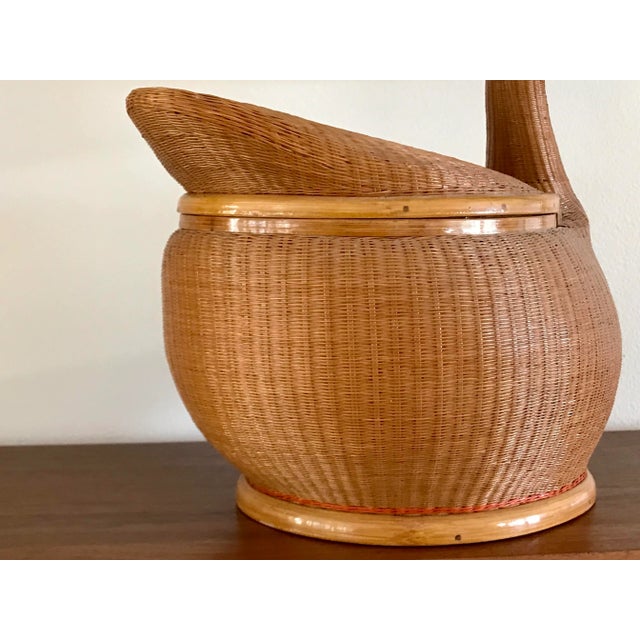 1970s Mid Century Shanghai Collection Wicker Goose For Sale - Image 5 of 13