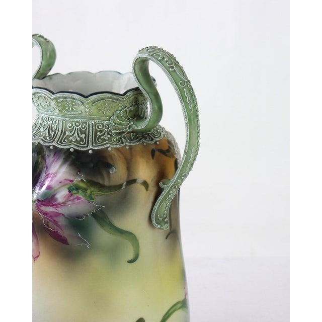 Antique Japanese Nippon Moriage Porcelain Vase Signed C1920 For Sale - Image 4 of 7