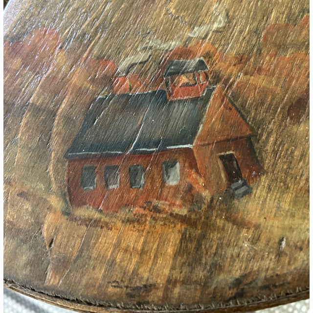 Tan Antique Wooden Cheese Box Folk Art For Sale - Image 8 of 8