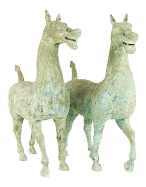 Han Dynasty Style Mid Century Terracotta Horse - Pair
