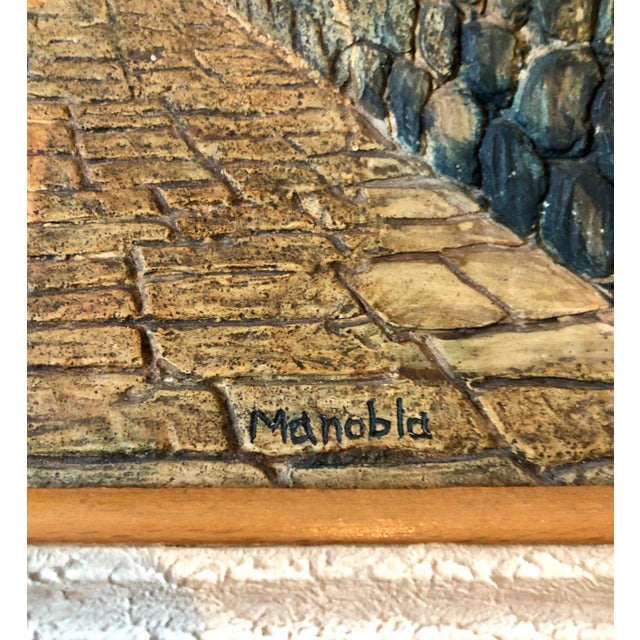 Modern Manobla, Vintage Jerusalem Western Wall Relief Sculpture Model Diorama Painting Judaica, c.1950's For Sale - Image 3 of 13