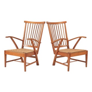 Vintage Mid Century Dutch Wooden Lounge Chairs by Vero Stoel For Sale