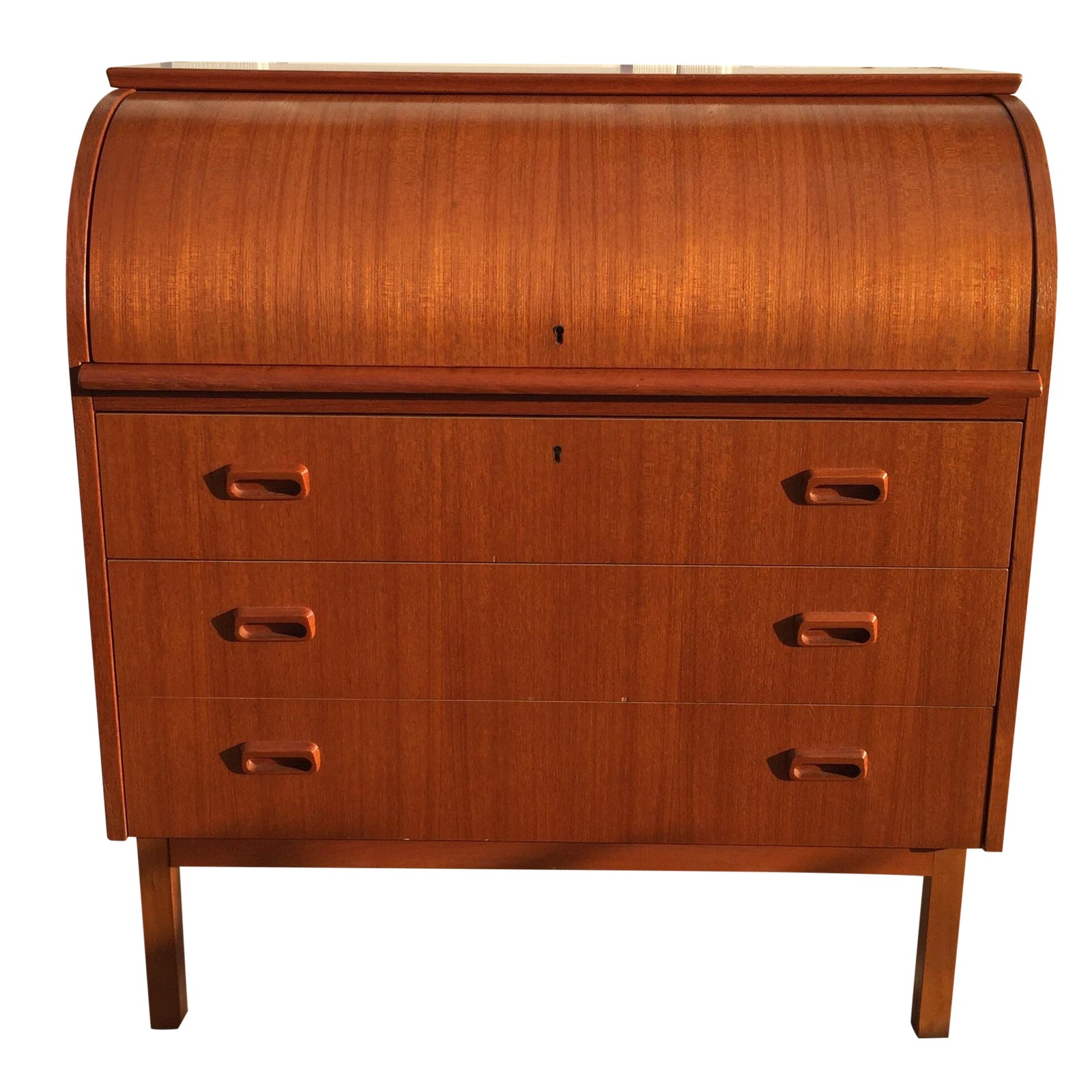 Mid Century Danish Teak Roll Top Desk Chairish