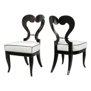 Fine Pair of Ebonized Biedermeier Side Chairs For Sale