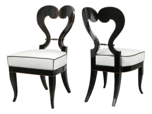 Fine Pair of Ebonized Biedermeier Side Chairs