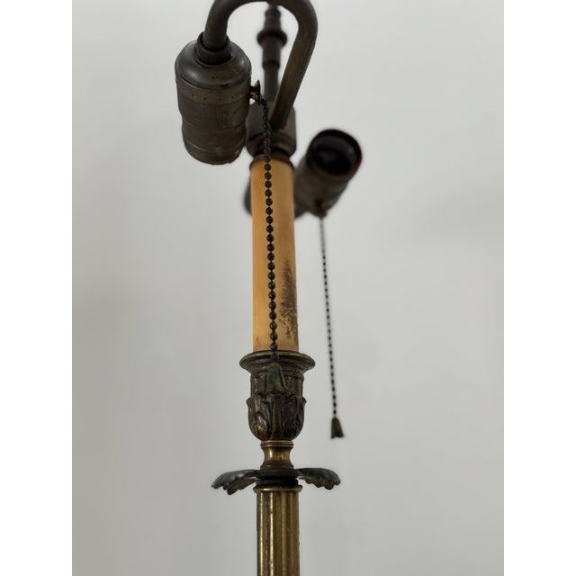 Brass Antique Brass Pen & Ink Desk Set With Integrated Lamp For Sale - Image 8 of 18