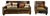 Paul Robert Mixed Fabric and Leather Sofa & Chair For Sale