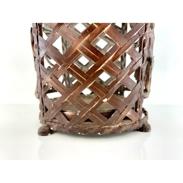 1940s Vintage Wrought Iron Umbrella Stand For Sale - Image 5 of 10
