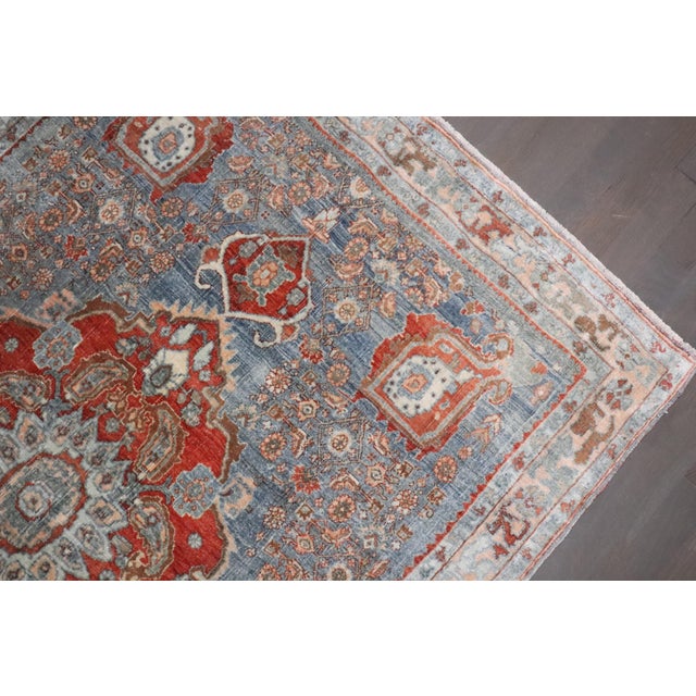 Blue Persian Antique Zabihi Collection Bidjar Accent Small Rug - 3'8" x 5'2" For Sale - Image 8 of 8