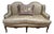 Antique French Louis XV Style Hand-Carved Upholstered Loveseat With Down Cushion For Sale
