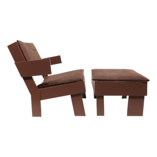 Set of Furniture Armchair and Ottoman by Tom Frencken For Sale