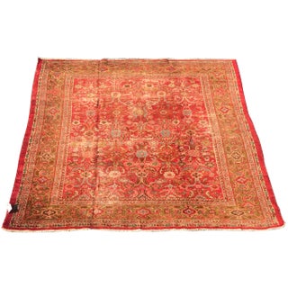 Early 20th Century Vintage Mahal Decorative Rug- 8′7″ × 9′ For Sale