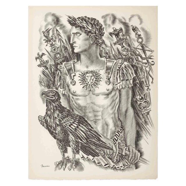 Albert Decaris, Julius Cesar, Original Drawing, 1970s For Sale