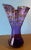 Signed Art Glass Amethyst Handkerchief Vase With Swirled Lines For Sale - Image 10 of 12