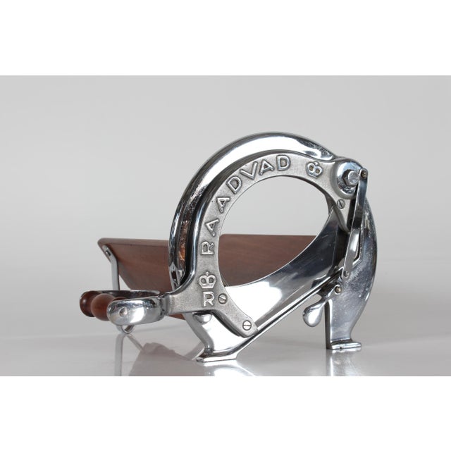 Wood Long Danish Model 294 Bread Slicer in Chromium and Mahogany from Raadvad, 1950s For Sale - Image 7 of 12