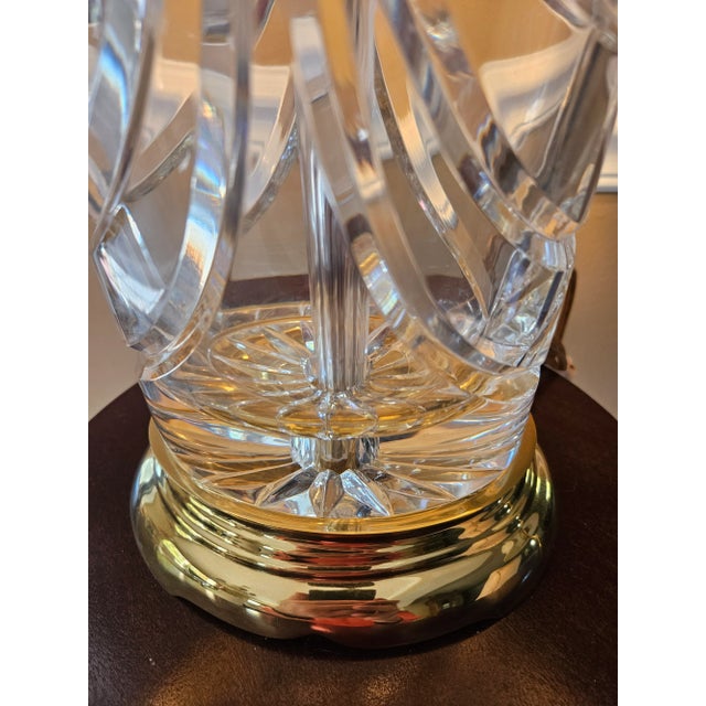 Late 20th Century Waterford Overture Table Lamp in Cut Crystal and Brass For Sale - Image 5 of 11