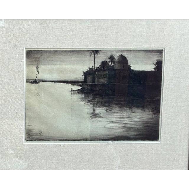 Charles William Cain, Orientalist - Tigris Night (Ezra's Tomb), Ca 1935- Free Shipping For Sale In Charlotte - Image 6 of 13