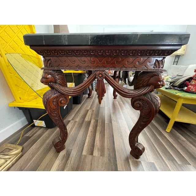 1980s 1980’s Vintage French Black Marble Rococo Style Table For Sale - Image 5 of 6